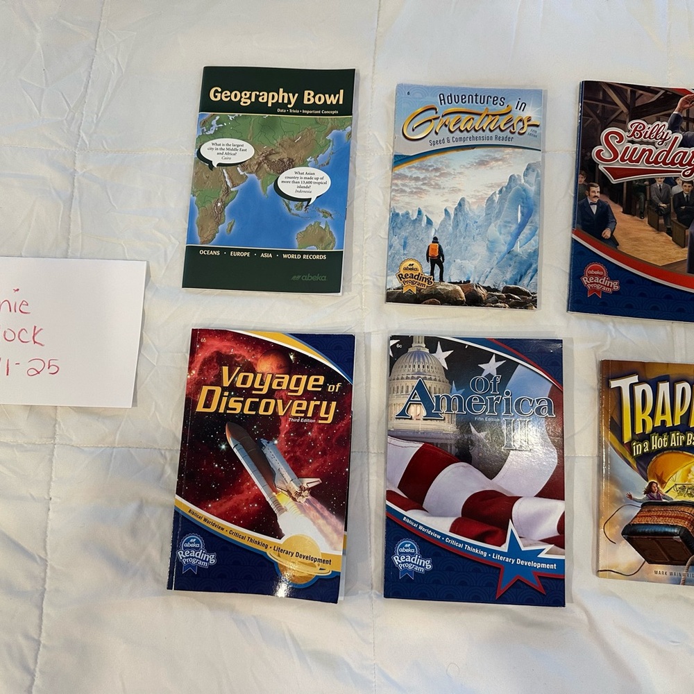 Set of Educational Books with Colorful Covers